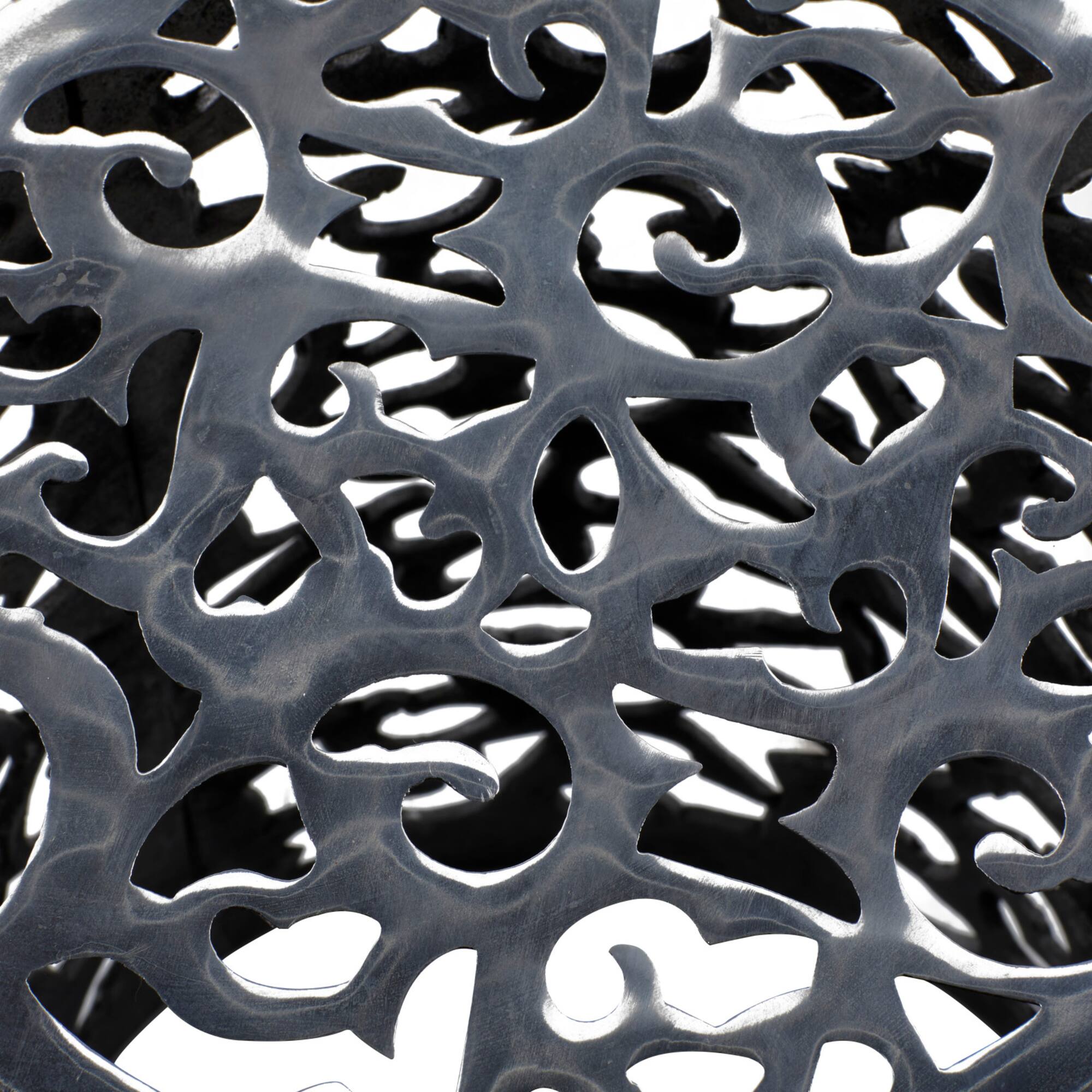 18" Silver Hollow Aluminum Contemporary Stool